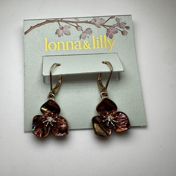 NWT Lonna & Lilly Mother of Pearl and Gold tone dangle earrings! - Picture 8 of 10